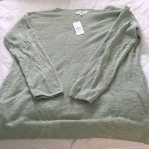 Lou & Grey Size XS Knit Sweater Light Olive Green